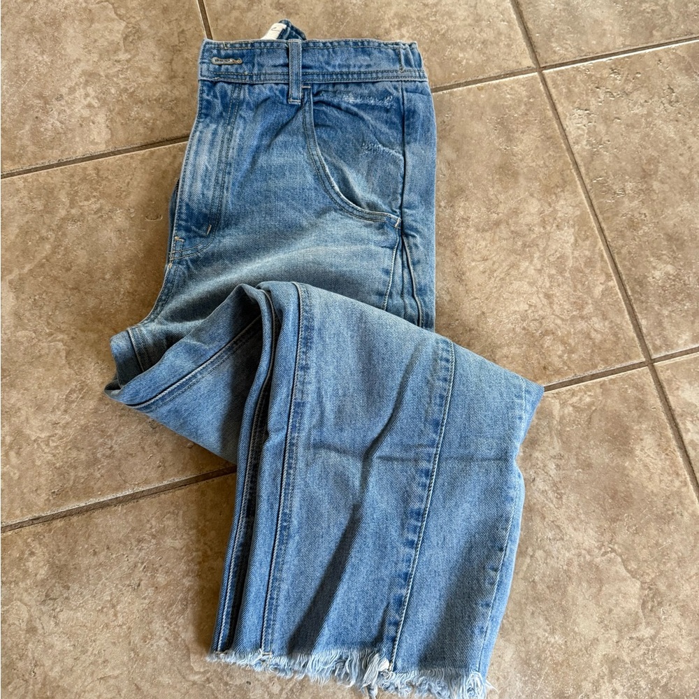 We The Free Light Blue High Rise Barrel Jeans